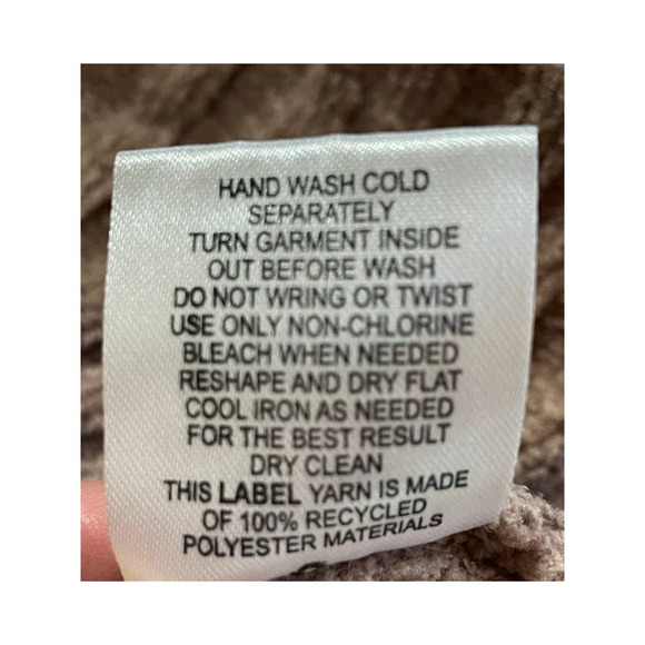 Pink Republic Womens Chenille Hoodie Sweater Brown Ribbed Knit Quarter Zip XL - Picture 10 of 10